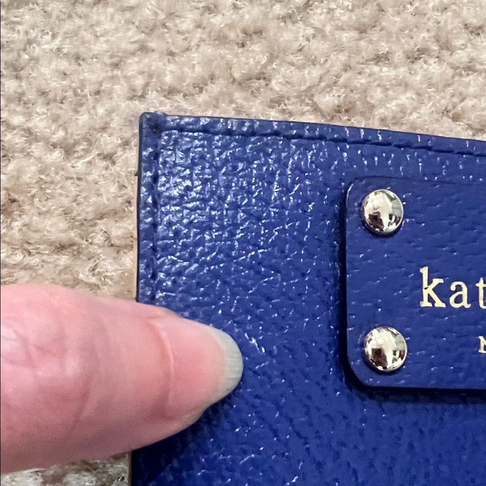 Kate Spade Wellesley Royal Blue/Tan Card Holder - Picture 11 of 11